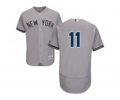 Men's Majestic New York Yankees #11 Brett Gardner Grey Flexbase Authentic Collection MLB Jersey