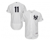Men's Majestic New York Yankees #11 Brett Gardner White Navy Flexbase Authentic Collection MLB Jersey