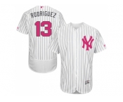 Men's Majestic New York Yankees #13 Alex Rodriguez Authentic White 2016 Mother's Day Fashion Flex Base MLB Jersey
