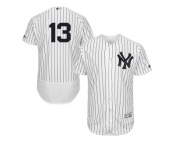Men's Majestic New York Yankees #13 Alex Rodriguez White Navy Flexbase Authentic Collection MLB Jersey