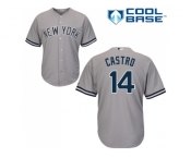 Men's Majestic New York Yankees #14 Starlin Castro Replica Grey Road MLB Jersey Men's Majestic New York Yankees #14 Starlin Castro Replica Grey Road MLB Jersey
