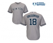 Men's Majestic New York Yankees #18 Didi Gregorius Replica Grey Road MLB Jersey Men's Majestic New York Yankees #18 Didi Gregorius Replica Grey Road MLB Jersey