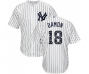 Men's Majestic New York Yankees #18 Johnny Damon Authentic White Team Logo Fashion MLB Jersey Men's Majestic New York Yankees #18 Johnny Damon Authentic White Team Logo Fashion MLB Jersey