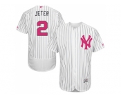 Men's Majestic New York Yankees #2 Derek Jeter Authentic White 2016 Mother's Day Fashion Flex Base MLB Jersey Men's Majestic New York Yankees #2 Derek Jeter Authentic White 2016 Mother's Day Fashion Flex Base MLB Jersey