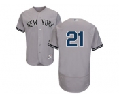 Men's Majestic New York Yankees #21 Paul O'Neill Grey Flexbase Authentic Collection MLB Jersey Men's Majestic New York Yankees #21 Paul O'Neill Grey Flexbase Authentic Collection MLB Jersey