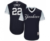 Men's Majestic New York Yankees #22 Jacoby Ellsbury Chief Authentic Navy Blue 2017 Players Weekend MLB Jersey Men's Majestic New York Yankees #22 Jacoby Ellsbury Chief Authentic Navy Blue 2017 Players Weekend MLB Jersey