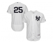 Men's Majestic New York Yankees #25 Mark Teixeira White Navy Flexbase Authentic Collection MLB Jersey