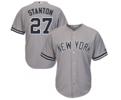 Men's Majestic New York Yankees #27 Giancarlo Stanton Replica Grey Road MLB Jersey Men's Majestic New York Yankees #27 Giancarlo Stanton Replica Grey Road MLB Jersey