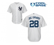 Men's Majestic New York Yankees #28 Joe Girardi Authentic White Home MLB Jersey