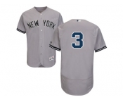 Men's Majestic New York Yankees #3 Babe Ruth Grey Flexbase Authentic Collection MLB Jersey Men's Majestic New York Yankees #3 Babe Ruth Grey Flexbase Authentic Collection MLB Jersey