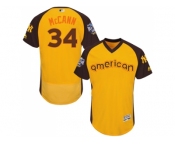 Men's Majestic New York Yankees #34 Brian McCann Yellow 2016 All-Star American League BP Authentic Collection Flex Base MLB Jersey