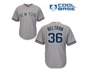 Men's Majestic New York Yankees #36 Carlos Beltran Replica Grey Road MLB Jersey