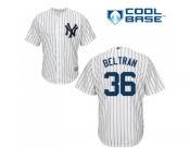 Men's Majestic New York Yankees #36 Carlos Beltran Replica White Home MLB Jersey