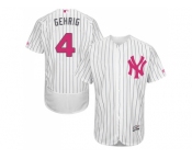 Men's Majestic New York Yankees #4 Lou Gehrig Authentic White 2016 Mother's Day Fashion Flex Base MLB Jersey Men's Majestic New York Yankees #4 Lou Gehrig Authentic White 2016 Mother's Day Fashion Flex Base MLB Jersey