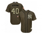 Men's Majestic New York Yankees #40 Luis Severino Replica Green Salute to Service MLB Jersey