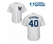 Men's Majestic New York Yankees #40 Luis Severino Replica White Home MLB Jersey