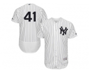 Men's Majestic New York Yankees #41 Randy Johnson White Navy Flexbase Authentic Collection MLB Jersey Men's Majestic New York Yankees #41 Randy Johnson White Navy Flexbase Authentic Collection MLB Jersey
