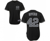 Men's Majestic New York Yankees #42 Mariano Rivera Authentic Black Fashion MLB Jersey