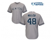 Men's Majestic New York Yankees #48 Andrew Miller Replica Grey Road MLB Jersey