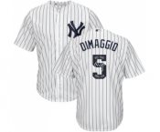 Men's Majestic New York Yankees #5 Joe DiMaggio Authentic White Team Logo Fashion MLB Jersey Men's Majestic New York Yankees #5 Joe DiMaggio Authentic White Team Logo Fashion MLB Jersey