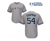 Men's Majestic New York Yankees #54 Aroldis Chapman Replica Grey Road MLB Jersey