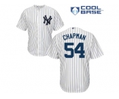 Men's Majestic New York Yankees #54 Aroldis Chapman Replica White Home MLB Jersey
