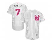 Men's Majestic New York Yankees #7 Mickey Mantle Authentic White 2016 Mother's Day Fashion Flex Base MLB Jersey Men's Majestic New York Yankees #7 Mickey Mantle Authentic White 2016 Mother's Day Fashion Flex Base MLB Jersey