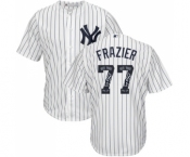Men's Majestic New York Yankees #77 Clint Frazier Authentic White Team Logo Fashion MLB Jersey Men's Majestic New York Yankees #77 Clint Frazier Authentic White Team Logo Fashion MLB Jersey