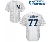 Men's Majestic New York Yankees #77 Clint Frazier Replica White Home MLB Jersey Men's Majestic New York Yankees #77 Clint Frazier Replica White Home MLB Jersey