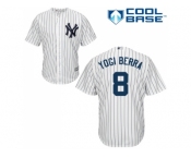Men's Majestic New York Yankees #8 Yogi Berra Replica White Home MLB Jersey