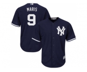 Men's Majestic New York Yankees #9 Roger Maris Replica Navy Blue Alternate MLB Jersey