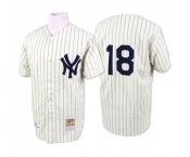 Men's Mitchell and Ness New York Yankees #18 Don Larsen Authentic White Throwback MLB Jersey Men's Mitchell and Ness New York Yankees #18 Don Larsen Authentic White Throwback MLB Jersey