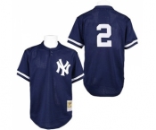 Men's Mitchell and Ness Practice New York Yankees #2 Derek Jeter Authentic Navy Blue Throwback MLB Jersey Men's Mitchell and Ness Practice New York Yankees #2 Derek Jeter Authentic Navy Blue Throwback MLB Jersey