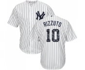Men's New York Yankees #10 Phil Rizzuto Authentic White Team Logo Fashion Baseball Jersey Men's New York Yankees #10 Phil Rizzuto Authentic White Team Logo Fashion Baseball Jersey