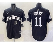 Men's New York Yankees #11 Anthony Volpe Black 'Gothic Legacy Edition' Vapor Premier Limited Stitched Baseball Jersey