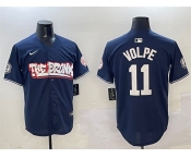 Men's New York Yankees #11 Anthony Volpe Navy Bronx Graffiti Vapor Limited Stitched Baseball Jersey
