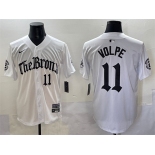 Mens New York Yankees #11 Anthony Volpe White 'Gothic Legacy Edition' Vapor Premier Limited Stitched Baseball Jersey