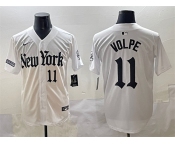 Men's New York Yankees #11 Anthony Volpe White 'Gothic Legacy Edition' Vapor Premier Limited Stitched Baseball Jersey