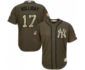 Men's New York Yankees #17 Matt Holliday Authentic Green Salute to Service Baseball Jersey Men's New York Yankees #17 Matt Holliday Authentic Green Salute to Service Baseball Jersey