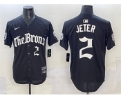 Men's New York Yankees #2 Derek Jeter Black 'Gothic Legacy Edition' Vapor Premier Limited Stitched Baseball Jersey