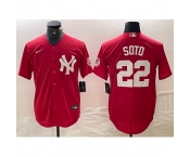 Men's New York Yankees #22 Juan Soto Red Fashion Cool Base Jersey