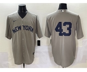 Men's New York Yankees #43 Jonathan Loáisiga Gray Cool Base Stitched Baseball Jersey
