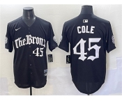 Men's New York Yankees #45 Gerrit Cole Black 'Gothic Legacy Edition' Vapor Premier Limited Stitched Baseball Jersey
