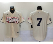 Men's New York Yankees #7 Mickey Mantle Cream Limited Stitched Baseball Jersey