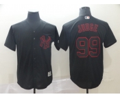 Men's New York Yankees #99 Aaron Judge  Black Fashion MLB Jersey