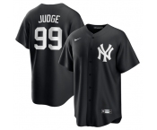 Men's New York Yankees #99 Aaron Judge Black Lights Out Limited Stitched Baseball Jersey