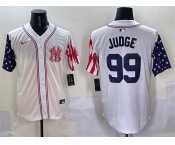 Men's New York Yankees #99 Aaron Judge White American Style Limited Stitched Baseball Jersey