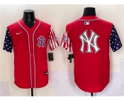 Men's New York Yankees Team Big Logo Red American Style Limited Stitched Baseball Jersey
