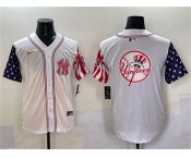 Men's New York Yankees Team Big Logo White American Style Limited Stitched Baseball Jersey