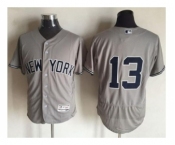 New York Yankees #13 Alex Rodriguez Grey Flexbase Authentic Collection Stitched Baseball Jersey New York Yankees #13 Alex Rodriguez Grey Flexbase Authentic Collection Stitched Baseball Jersey
